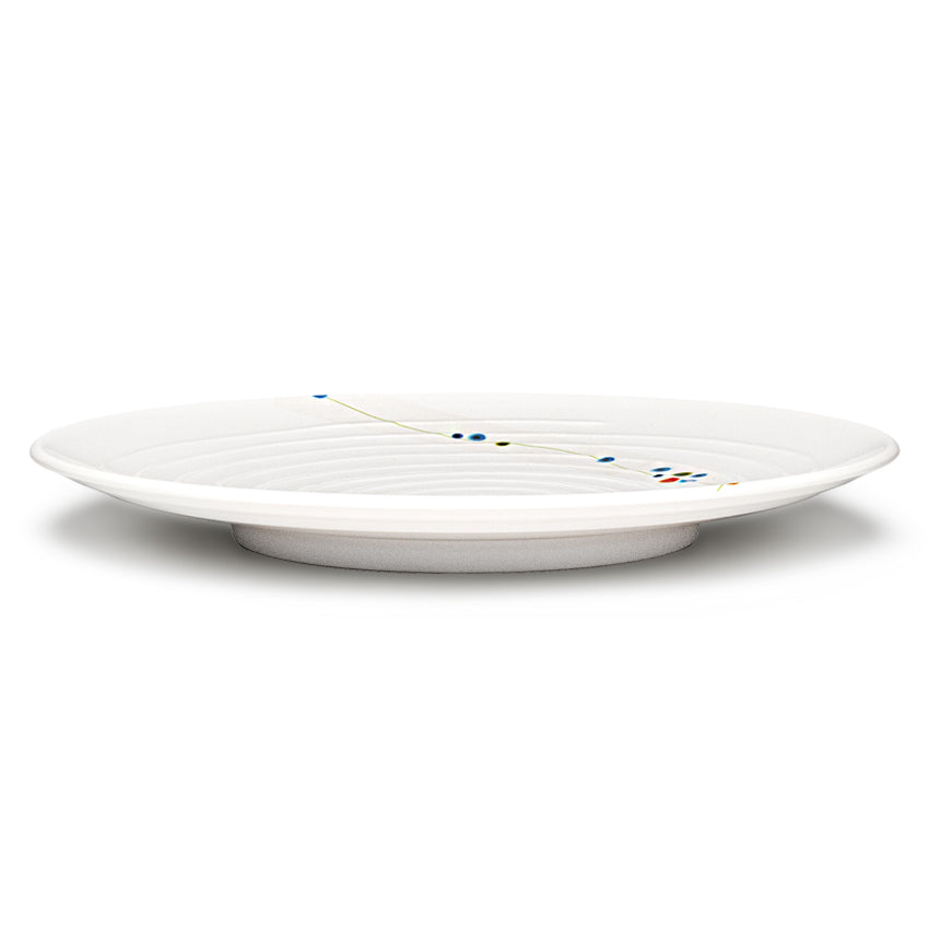 12-1/2" Round Melamine Plate, White — Rain Flower Design