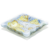 5.5" x 5.5" Square 5-Piece Plate Set, Blue, Gray
