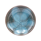 5" Round Ceramic Plate, Brown — Floral Design
