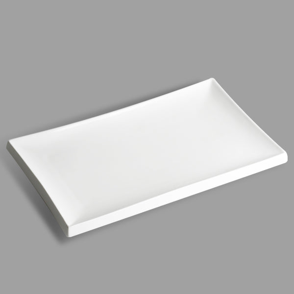 15-5/8" x 7-1/2" Rectangular Porcelain Plate, White