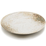 10" Round Ceramic Plate, Beige, Brown