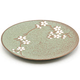 9" Round Ceramic Dinner Plate, Green, Brown — Sakura Design