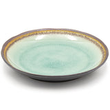 9.5" Round Ceramic Plate, Dark Brown, Emerald