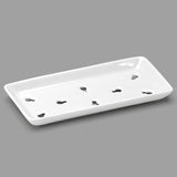 8" x 3-3/4" Rectangular Porcelain Plate, White