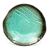 11" x 10.75" Irregular Ceramic Plate, Emerald, Green