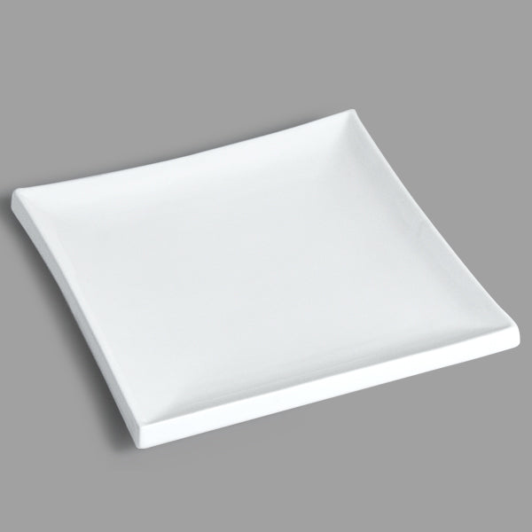 10-1/2" Square Porcelain Plate, White