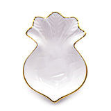 4.75" x 3.3" Radish Ceramic Bowl, White, Gold
