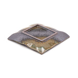 6.25" Square Ceramic Plate, Green, Gold, Brown