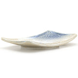 7.25" x 4.75" Rectangular Ceramic Plate, Beige, Blue