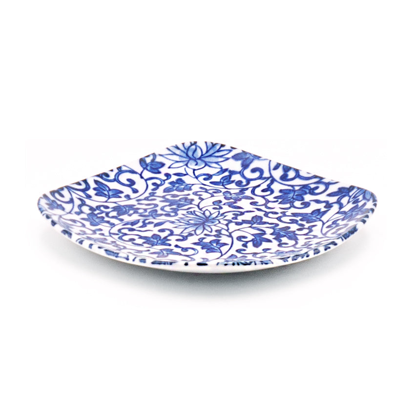 5" Square Ceramic Plate, Blue — Arabesque Design