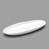 8.5" x 3.5" Oval Porcelain Plate, White