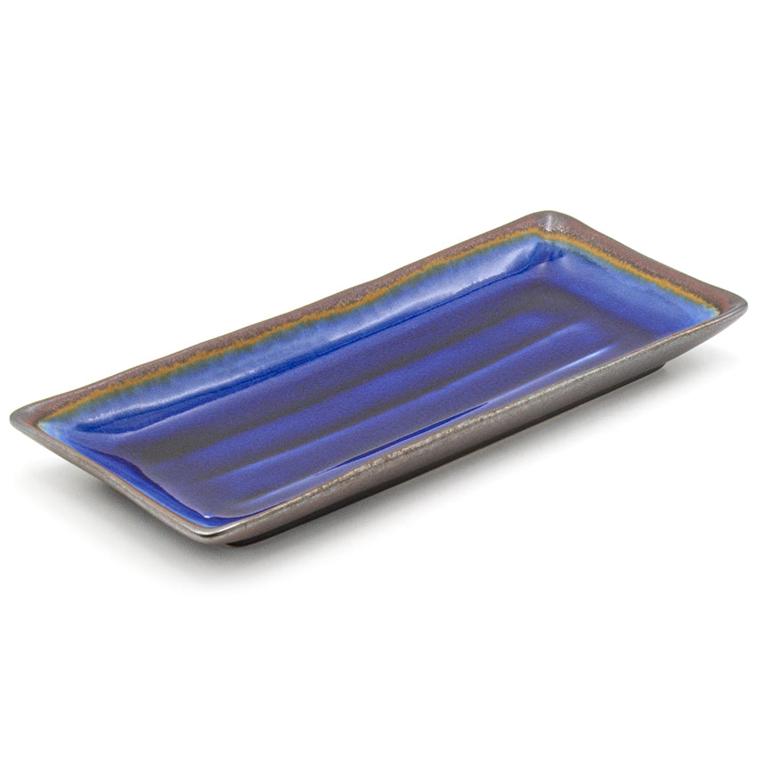 11.75" x 4.85" Rectangular Ceramic Plate, Sapphire
