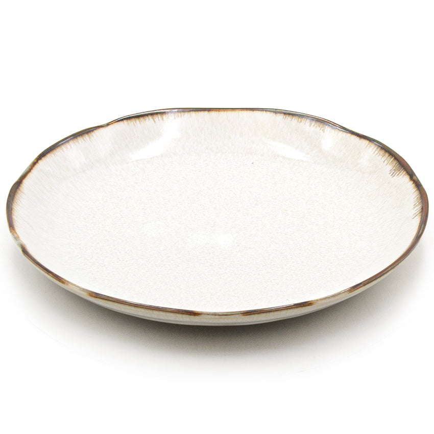 10.25" Ceramic Plate, Beige, Brown