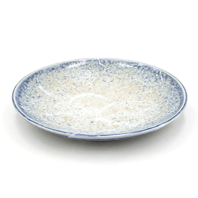 7½ in Blue & Beige Mottled Ceramic Plate — MS275-UN
