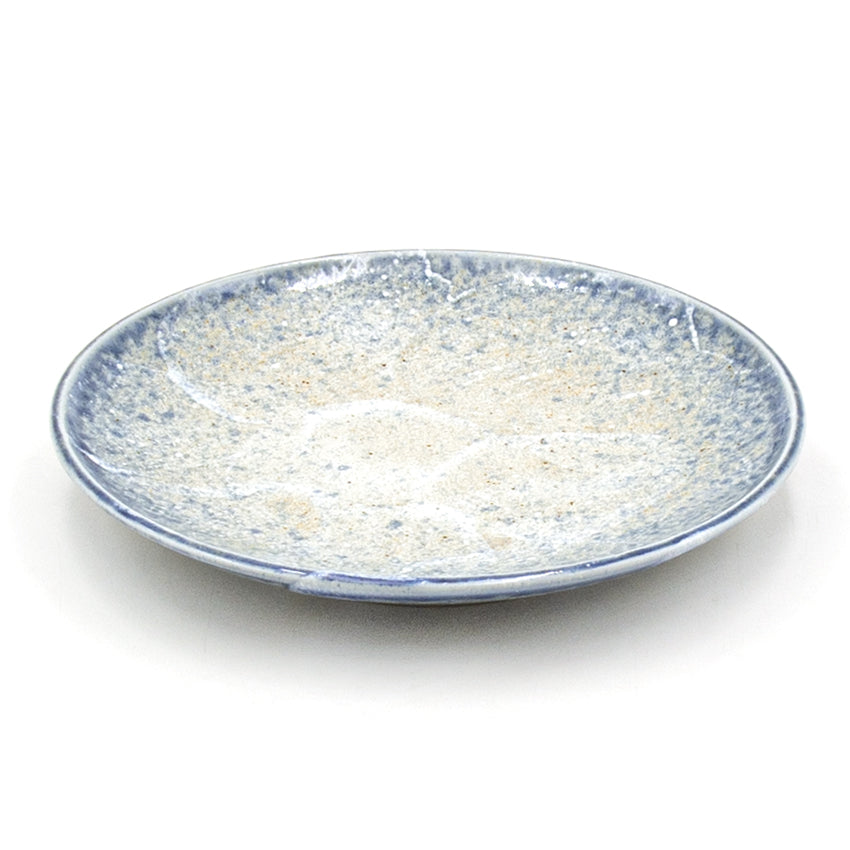 7.5" Ceramic Plate, Blue, Beige