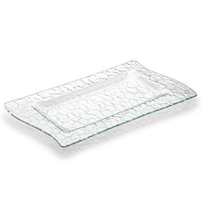 Clear Textured Glass Rectangular Serving Platter, 13.75 × 8 in — XL-36Y