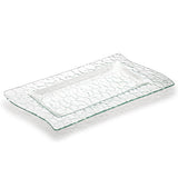 Clear Textured Glass Rectangular Serving Platter, 13.75 × 8 in — XL-36Y