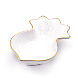 4.75" x 3.3" Radish Ceramic Bowl, White, Gold