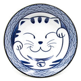 8.35" Round Ceramic Deep Plate, Blue — Cat Design