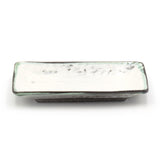 6.75" x 3.85" Rectangular Ceramic Plate, White, Green, Brown