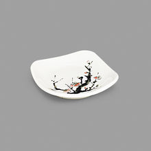 4″ White Plum Blossom Square Plate
