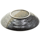 9" Round Ceramic Deep Plate, Dark Brown, Brown, Gray