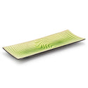 14⅜″ × 5″ Green Wave-Pattern Ceramic Rectangular Plate