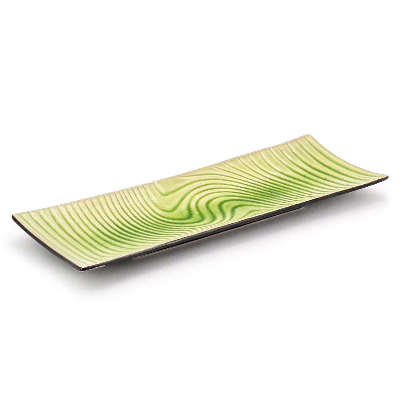 14-3/8" x 5" Ceramic Plate, Green
