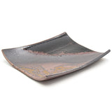 11.25" x 8.25" Rectangular Ceramic Plate, Black, Brown, Gold