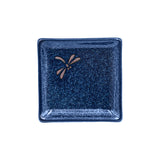 5" Square Ceramic Plate, Navy — Dragonfly Design