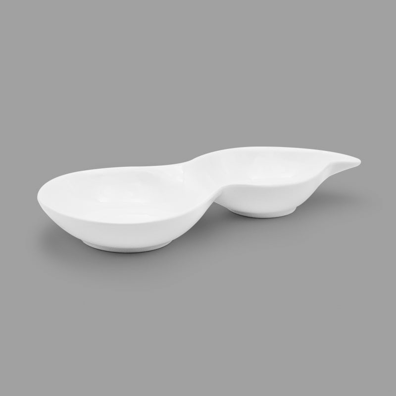 10" x 4.5" Porcelain Dish, White