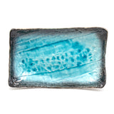 10.5" x 6.65" Rectangular Ceramic Plate, Turquoise