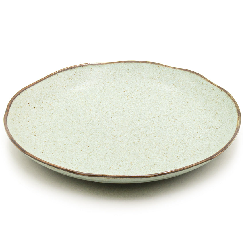 10.25" Ceramic Plate, Green, Brown