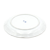 9-3/4" Round Ceramic Plate, Blue, White — Blue Grid Pattern Design