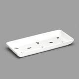 7.75" x 3.5" Rectangular Porcelain Plate, White