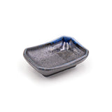 3.5" x 2.5" Ceramic Plate, Brown, Blue
