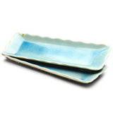 14" x 4.5" Ceramic 2-Piece Plate Set, Blue