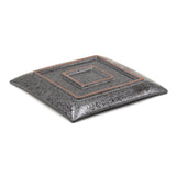 7" Square Ceramic Plate, Brown