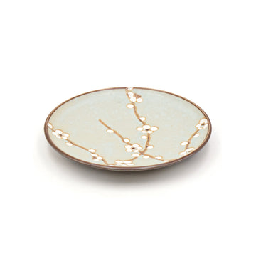 6-1/2" Round Ceramic Plate, Aqua