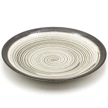 10″ Beige & Brown Spiral Ceramic Dinner Plate
