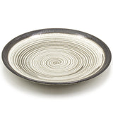 10" Round Ceramic Plate, Beige, Brown