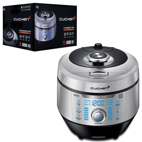 Cuchen IH Pressure Rice Cooker Classic - 6 Cup, Easy Dial, Voice Notification, Cast Iron (Gamasot) Inner Pot