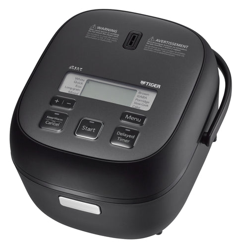 TIGER Microcomputer Controlled Rice Cooker / Warmer, 3 Cup, Black, PFAS-Free