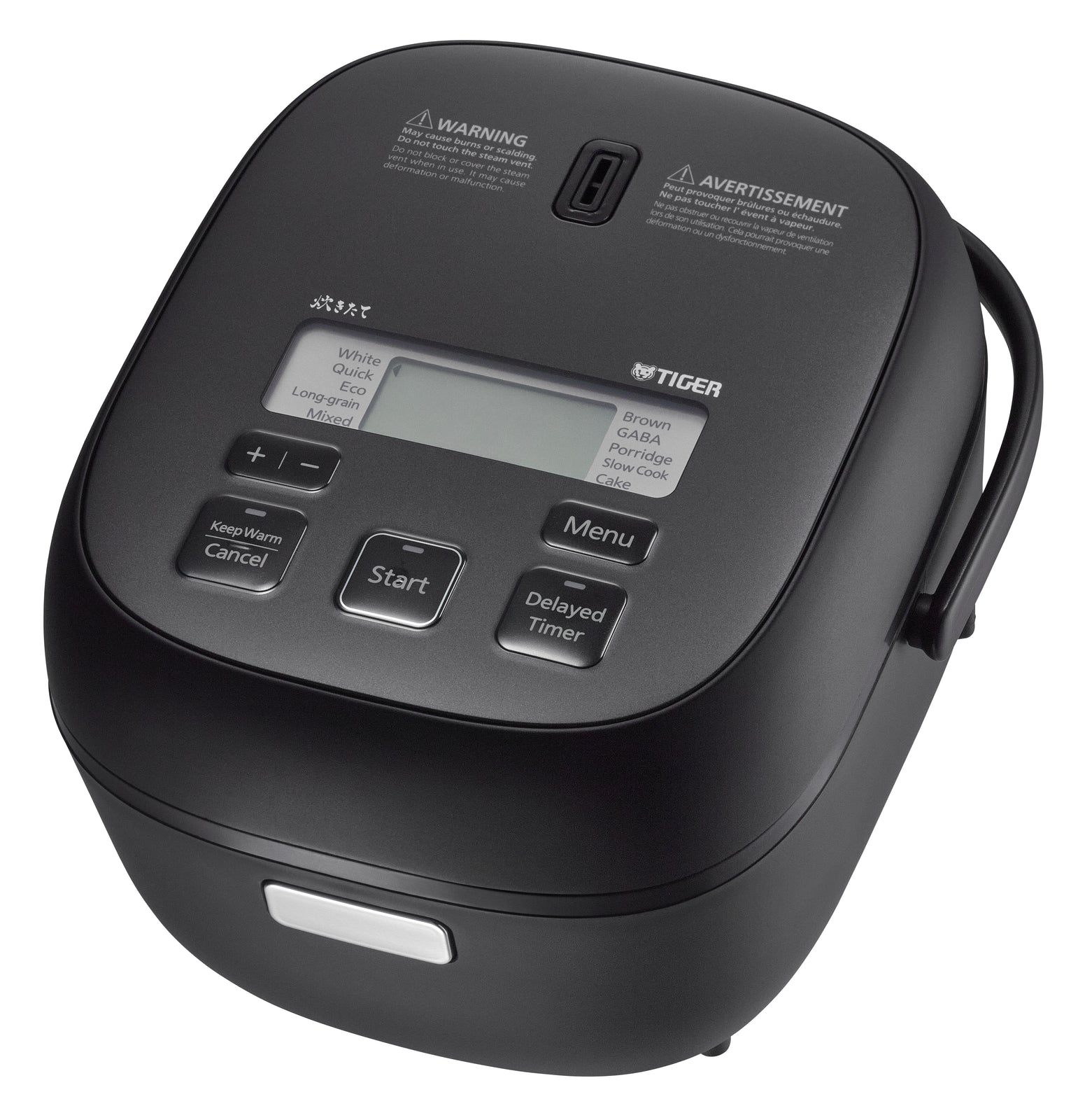 TIGER Microcomputer Controlled Rice Cooker / Warmer, 3 Cup, Black, PFAS-Free