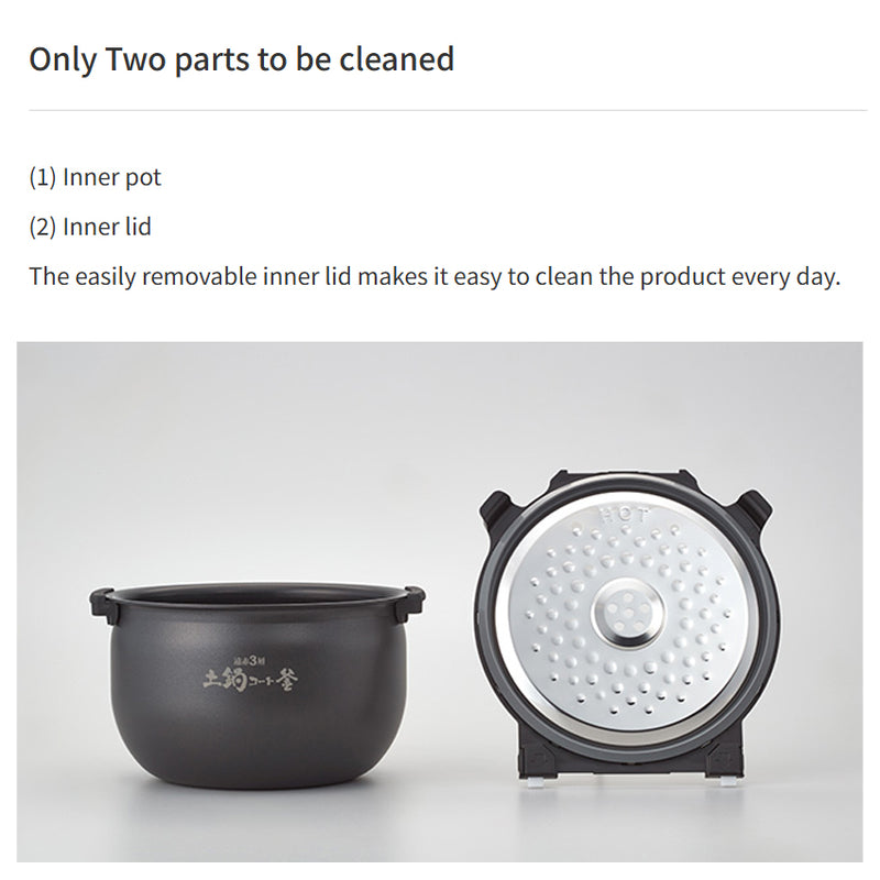 JPW-G18U — Removable inner pan and inner lid
