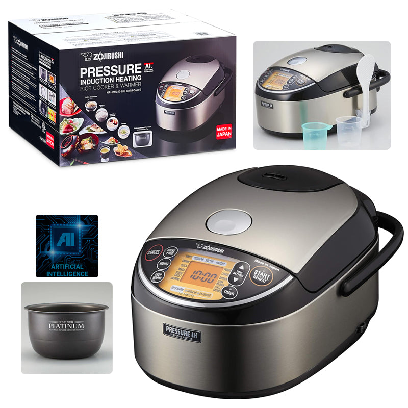 Zojirushi Pressure IH Rice Cooker & Warmer 5.5 Cup, Made in Japan