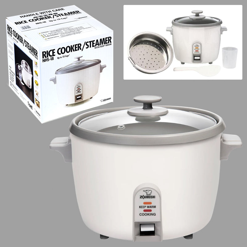 Zojirushi Rice Cooker/Steamer 10 Cup, Simple Switch - White