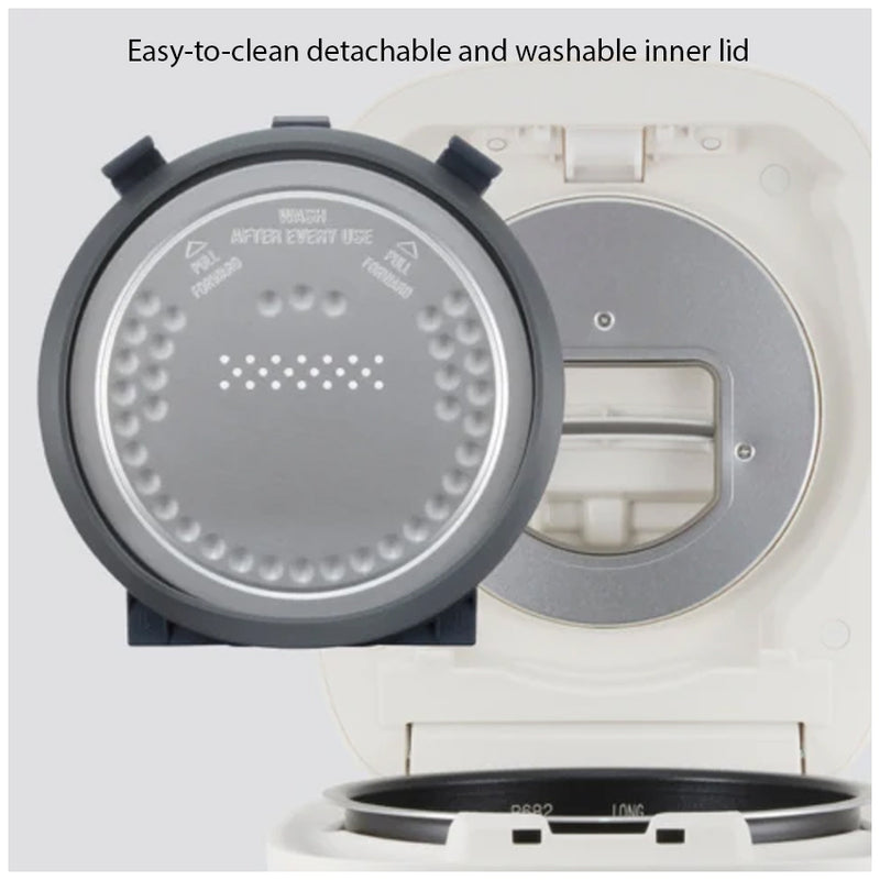 NL-EJC detachable inner lid shown beside the open cooker lid.