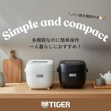 TIGER Microcomputer Controlled Rice Cooker / Warmer, 3 Cup, Black, PFAS-Free