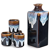 Japanese Sake Set 5-Piece 1:4 - Bottle : 2.5"D x 6.75"H / Cup : 1.75"D x 2.15"H